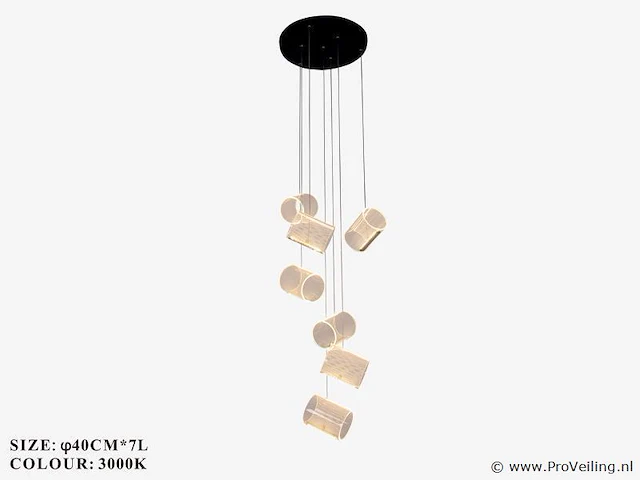 Led hanglamp – b068/7 – 3000k – warm wit – ø400 mm – in hoogte verstelbaar – zilver - afbeelding 4 van  4