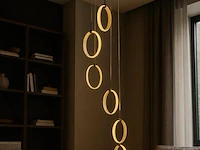 Led hanglamp – b069/6 – 3000k – warm wit – ø350 mm – in hoogte verstelbaar – zilver - afbeelding 1 van  5