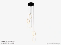 Led hanglamp – b069/6 – 3000k – warm wit – ø350 mm – in hoogte verstelbaar – zilver - afbeelding 4 van  5