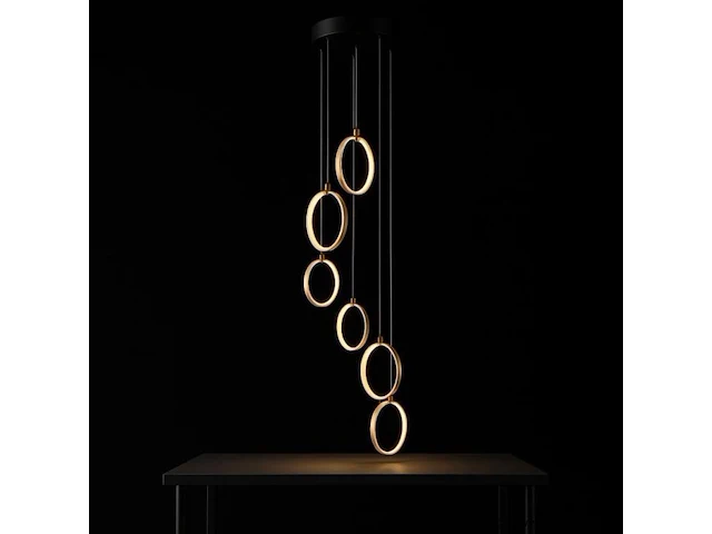 Led hanglamp – b069/6 – 3000k – warm wit – ø350 mm – in hoogte verstelbaar – zilver - afbeelding 5 van  5