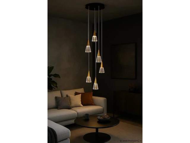 Led hanglamp – b073/6 – 3000k – warm wit – ø350 mm – in hoogte verstelbaar – zilver - afbeelding 2 van  4