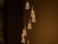 Led hanglamp – b073/8 – 3000k – warm wit – ø400 mm – in hoogte verstelbaar – zilver - afbeelding 3 van  4