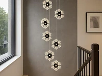Led hanglamp – b074/8 – 3000k – warm wit – ø400 mm – in hoogte verstelbaar – zilver - afbeelding 1 van  2