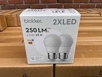Led kogel lamp mat 2-pack - 2,9w 2700k e27 (600x) - afbeelding 1 van  8