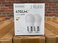 Led kogel lamp mat 2-pack - 4,9w 2700k e27 (1830x) - afbeelding 1 van  8