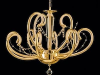 Led kroonluchter – 6016 (8+4) – goud – 12 lichten – 3000k warm wit – aluminium – elegant design - afbeelding 2 van  3
