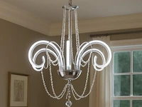 Led kroonluchter – 6017/6 – goud – 6 lampjes – 48w – 3200k neutraal wit – aluminium - afbeelding 1 van  3