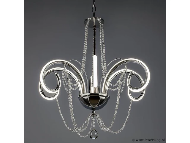 Led kroonluchter – 6017/6 – goud – 6 lampjes – 48w – 3200k neutraal wit – aluminium - afbeelding 2 van  3