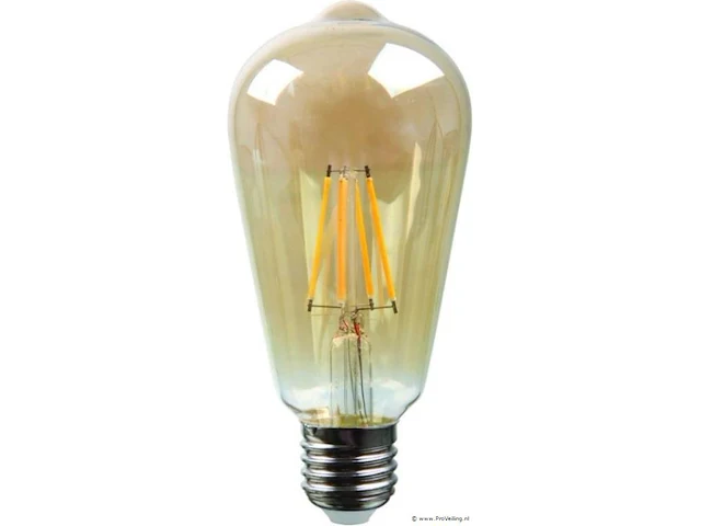 Led lamp e27, 4 watt, filament, amber, 12x - afbeelding 1 van  1