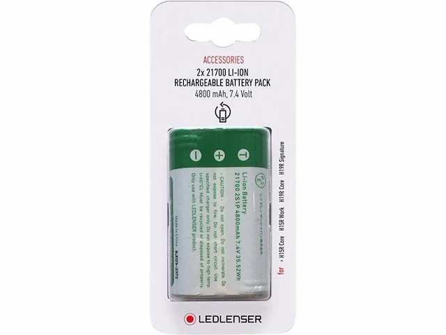 Led lenser 2x21700 4800mah lithium batterij wit - afbeelding 1 van  1