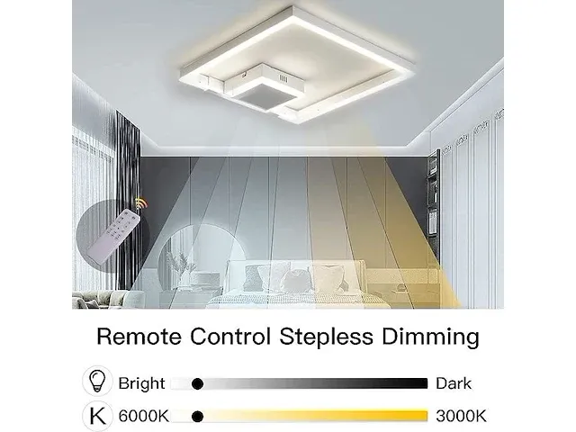 Led plafondlamp wit 40x40cm - afbeelding 2 van  5