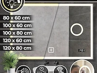 Led spiegel - digitale klok - touchscreen - dimbaar - bluetooth luidspreker - 100 x 60 cm - afbeelding 2 van  7