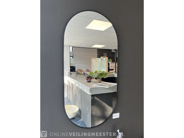 Led spiegel ovaal, matzwart - afbeelding 1 van  3