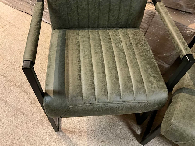Lederen eetkamer bank + stoelen set - afbeelding 5 van  10