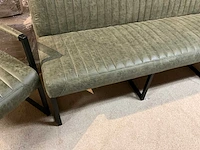 Lederen eetkamer bank + stoelen set - afbeelding 7 van  10