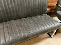 Lederen eetkamer bank + stoelen set - afbeelding 4 van  8