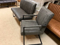 Lederen eetkamer bank + stoelen set - afbeelding 6 van  8