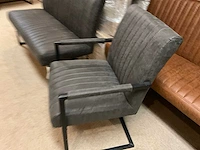 Lederen eetkamer bank + stoelen set - afbeelding 7 van  8