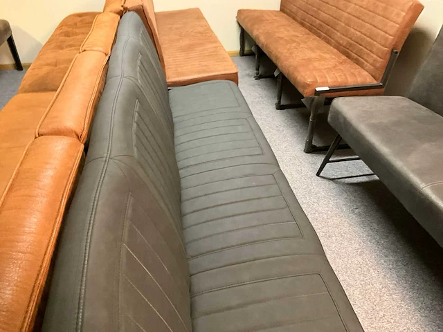 Lederen eettafel bank - afbeelding 4 van  5