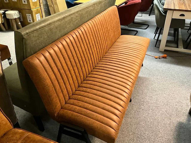 Lederen eettafel bank - afbeelding 2 van  4