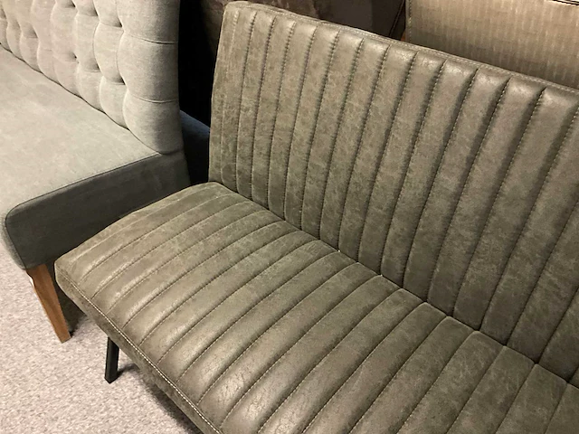 Lederen eettafel bank - afbeelding 3 van  4