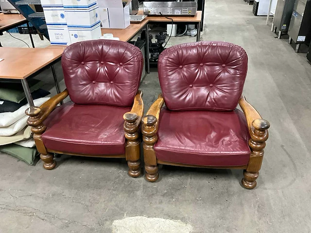 Lederen fauteuils (2x) - afbeelding 2 van  7