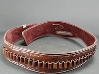 Lederen holsterriem met patronenlussen - afbeelding 2 van  5