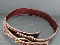 Lederen holsterriem met patronenlussen - afbeelding 3 van  5