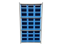 Legbordstelling incl 27 grote magazijnbakken. - afbeelding 2 van  3