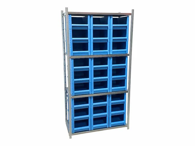 Legbordstelling incl 27 magazijnbakken. - afbeelding 1 van  4