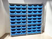 Legbordstelling incl 54 grote magazijnbakken. - afbeelding 1 van  5
