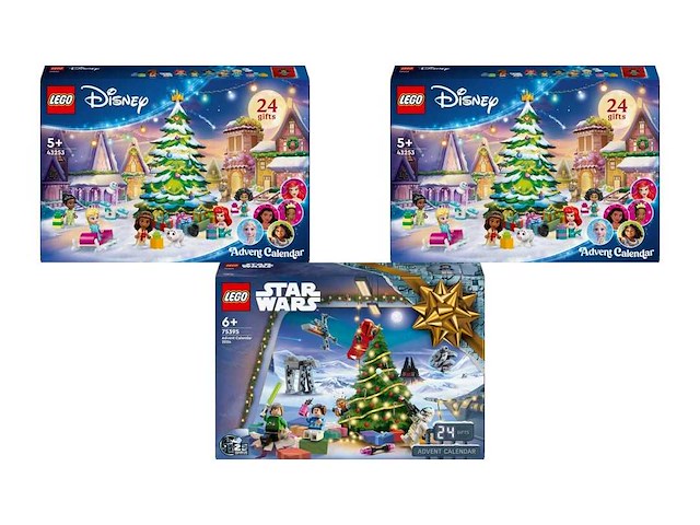Lego disney adventskalender 2024 - 43253 + lego star wars™ adventskalender 2024 - 75395 - afbeelding 1 van  2