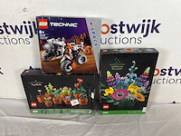 Lego icons wilde bloemen boeket bouwset voor volwassenen, botanical collection - 10313 + lego technic ruimtevoertuig lt78 - 42178 + lego icons miniplantjes - botanical collection - 10329 - afbeelding 2 van  2