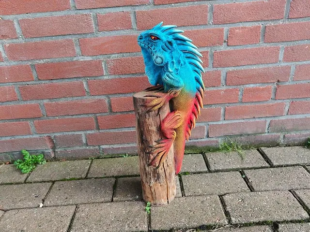 Leguaan op stronk - afbeelding 1 van  4