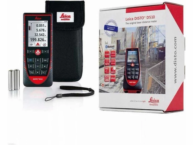 Leica disto d510 bt afstandsmeter in tas - bluetooth - 200m - afbeelding 1 van  2