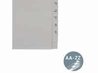 Leitz index, verdelers met tabbladen en alfabetische opdruk a-z voor 200 mappen, halve hoogte en extra breedte grijs - afbeelding 3 van  4