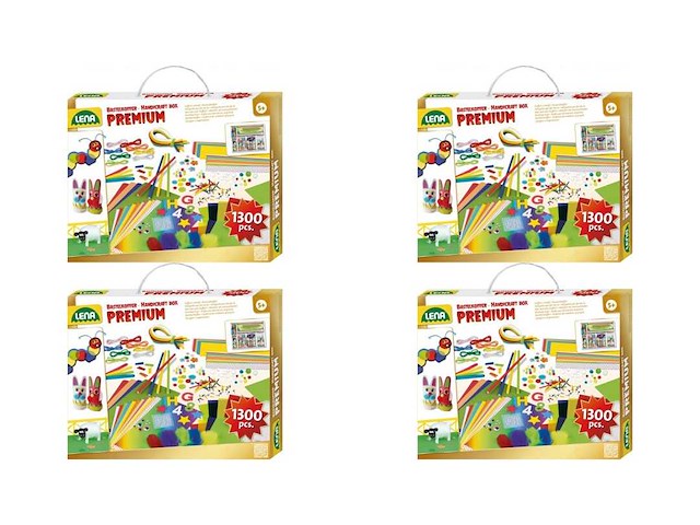 Lena knutselset premium junior 38 cm karton groen 1300-delig - afbeelding 1 van  2