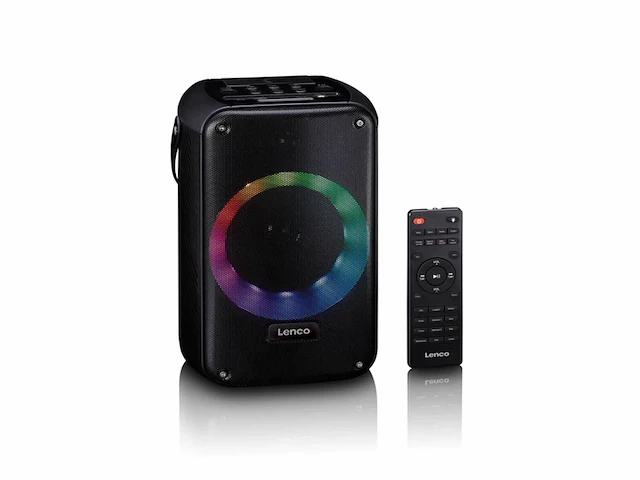 Lenco btc-060bk karaoke set met bluetooth, oplaadbare batterij, draadloze karaoke-microfoon en disco led-verlichting,zwart - afbeelding 1 van  5