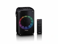 Lenco btc-060bk karaoke set met bluetooth, oplaadbare batterij, draadloze karaoke-microfoon en disco led-verlichting,zwart - afbeelding 1 van  5