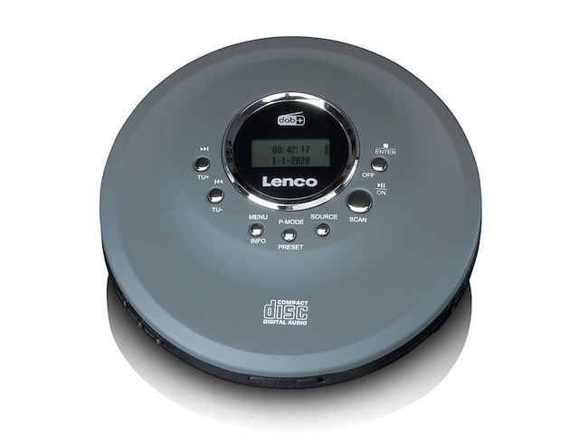 Lenco cd400 draagbare cd-speler discman dab+ radio cd cdr/rw mp3speler grijs - afbeelding 2 van  5