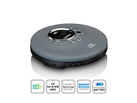 Lenco cd400 draagbare cd-speler discman dab+ radio cd cdr/rw mp3speler grijs - afbeelding 3 van  5