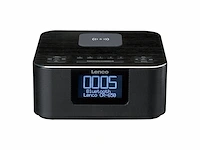 Lenco cr-650bk wekkerradio met dab/fm bluetooth draadloos opladen zwart - afbeelding 1 van  4
