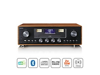 Lenco dar-081wd dab+/fm radio met cd-speler usb bluetooth en draadloos oplaadpunt hout/zwart - afbeelding 2 van  3