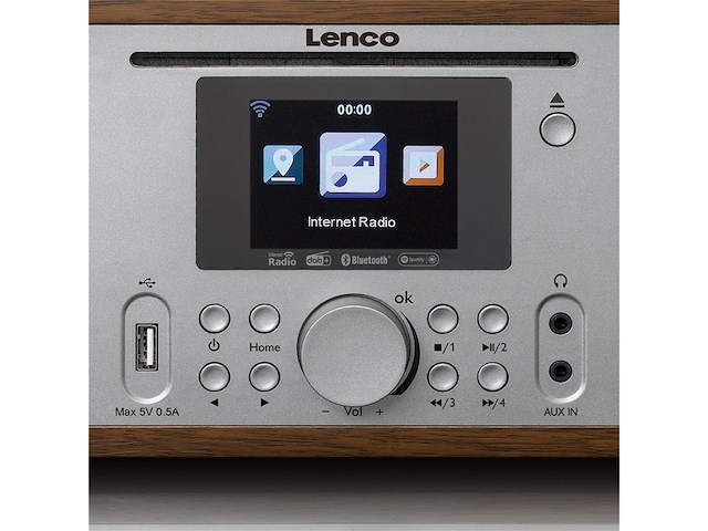 Lenco dir-270wd radio internet radio dab+ en mp3 speler hout - afbeelding 4 van  4