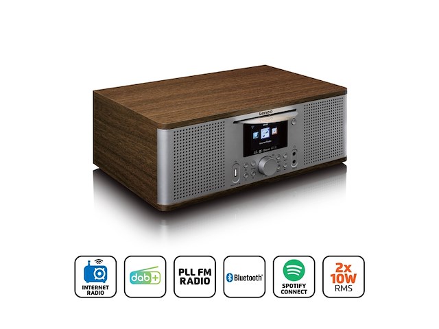 Lenco dir270wd radio internet radio dab+ en mp3 speler hout - afbeelding 3 van  4