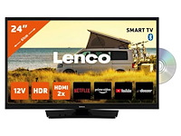 Lenco dvl-2483bk (v2) - 24" smart tv met ingebouwde dvd speler en 12v auto adapter - zwart - afbeelding 1 van  2