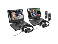 Lenco dvp-939 2x9" portable dvd speler met usbsd ingebouwde batterij zwart - afbeelding 2 van  5