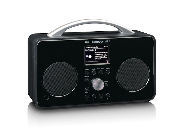 Lenco internet dab+/fm radio met bluetoothafstandsbediening en oplaadbare batterij zwart-zilver - afbeelding 2 van  5