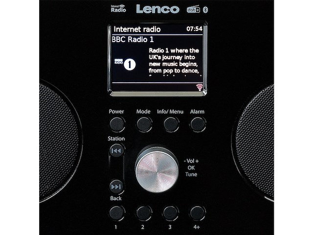 Lenco internet dab+/fm radio met bluetoothafstandsbediening en oplaadbare batterij zwart-zilver - afbeelding 3 van  5