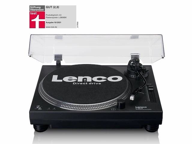 Lenco l-3818 dj-platenspeler met pitch control 33 en 45 rpm, stereo voorversterker, usb rca line-out digitalisering via pc zwart - afbeelding 3 van  3